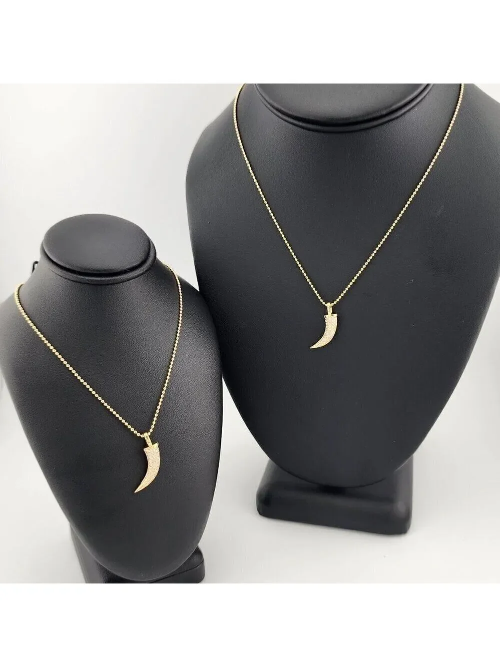 Brand New Brazilian 18k Gold Filled Design of Coyote tooth Beaded Necklace